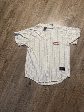 Vintage D.A.R.E. Baseball Button Up Jersey Grey/Gray XL